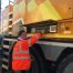 Aurore, notre opératrice sur grue de construction MK88 sur un chantier à Cucq dans le Pas-de-Calais (Hauts-de-France)