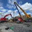 Nos équipes ont relevé une foreuse de 46 tonnes à l’aide de deux grues de 90T et 130T.
