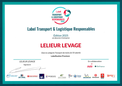 Diplôme Label Transport et logistique responsables 2025 pour l'engagement environnemental, social et de gouvernance responsable